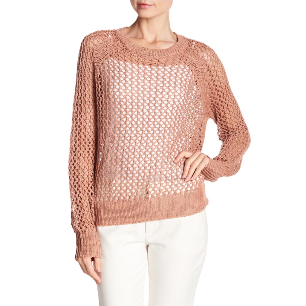 360 Cashmere Amira Open Linen Silk Blend Sweater